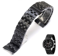 23mm black steel bracelet band strap (fits) Emporio Armani Ø43mm AR0547 ar0548