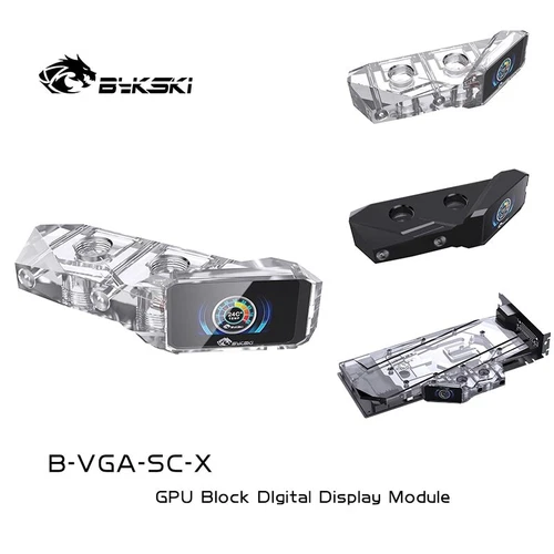 Bykski Vertical Mounting Mould Bridge Module For GPU Block + Digital LCD Screen