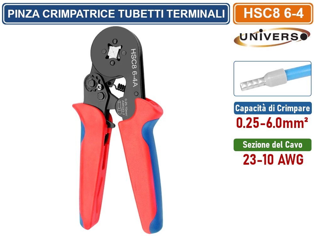 Pinza Crimpare A Cricchetto Per Capicorda Con 1200 Terminali 2.5-6.0 - Foto 11