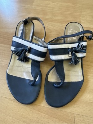Alba Moda  Sandalen Zehentrenner Gr. 37 Blau/Weiß