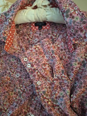 Talbots Sz X PLUS WOMENS FLORAL BUTTON UP FLANNEL PINK MULTI