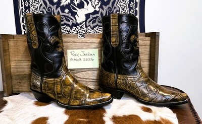 Custom Giant American Alligator Scaled Cowboy Boots in Men\'s Size 11D Giant Gator Boots | eBay main image 4