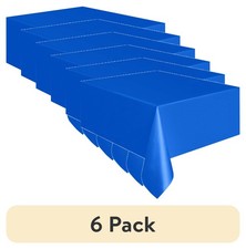 6 PCS 54" x 108" Electric Blue Plastic Table Cover Rectangular