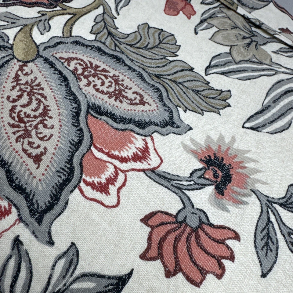 Pottery Barn Allegra Palampore King 被套 亚麻/棉 Persimmon 灰色 花卉 — 第 2/4 张图片