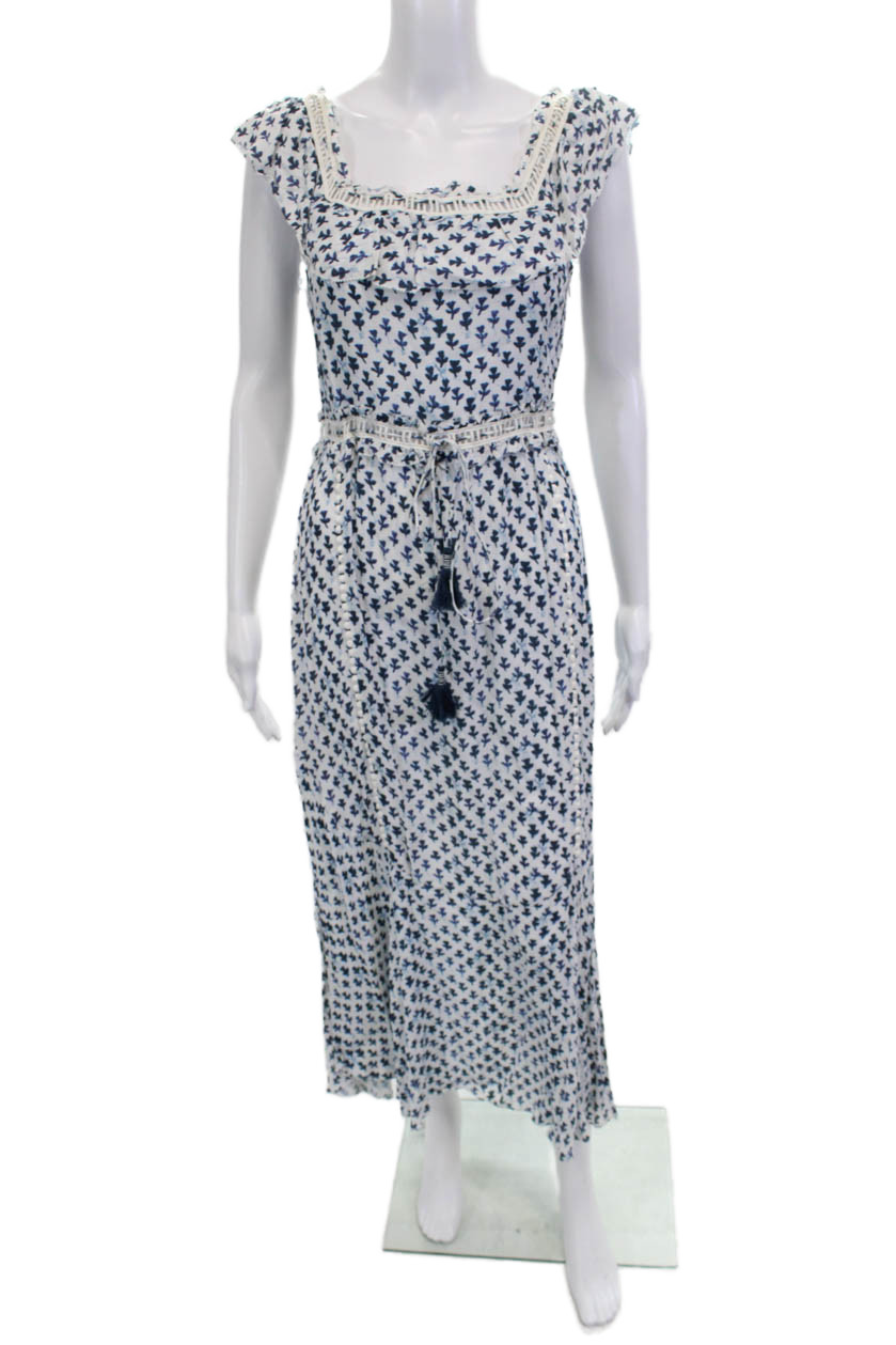 Saylor Women Sundress White Square Neck Short Sleeve Boho Knee Length Size SFree Shipping in US $100+ Orders | $6.95 Orders Below