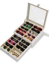 GRTCZYSL Sunglasses Organizer 20 Slots, Multiple Large-18slot, 20 Slots-white