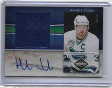 2010-11 PANINI LIMITED JUMBO MATERIALS AUTO PARALLEL/49 HENRIK SEDIN #23 CANUCKS