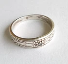 Vintage Ring White stone Silver 925 test Star USSR times Women Jewelry size 8.5