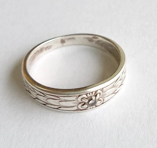 Vintage Ring White stone Silver 925 test Star USSR times Women Jewelry size 8.5