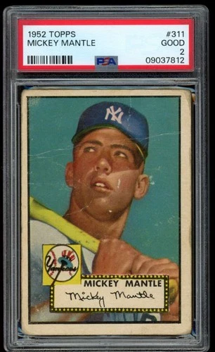 1952 Topps #311 Mickey Mantle PSA 2 New York Yankees  (7812)