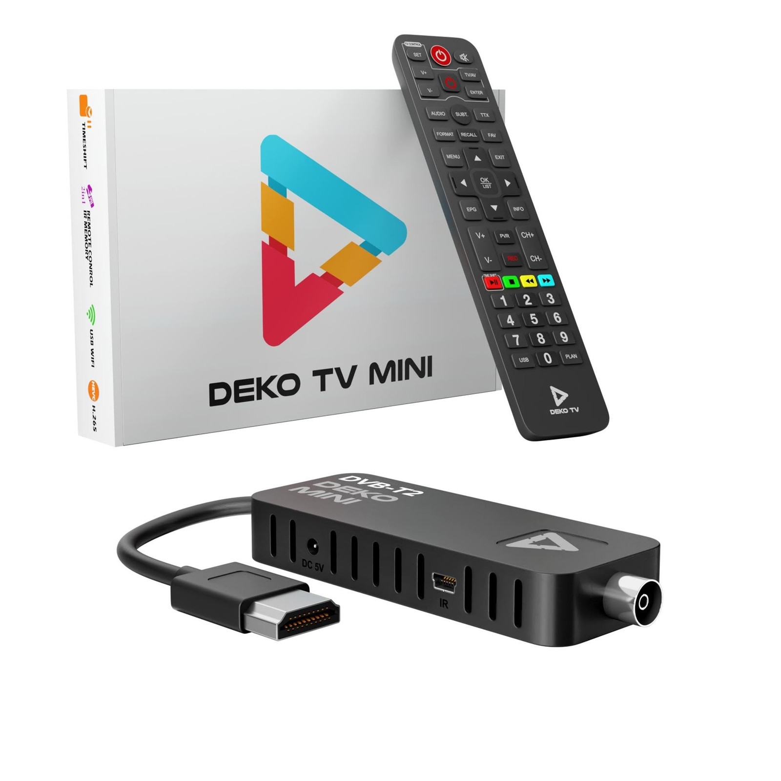 Deko TV MINI Stick Decoder Digitale Terrestre 2025 DVB-T2 WiFi PVR