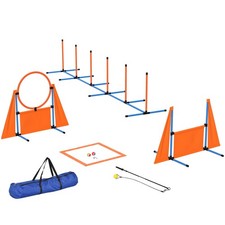 PawHut Seven-Piece Dog Agility Equipment, Obstacle Training Course Kit