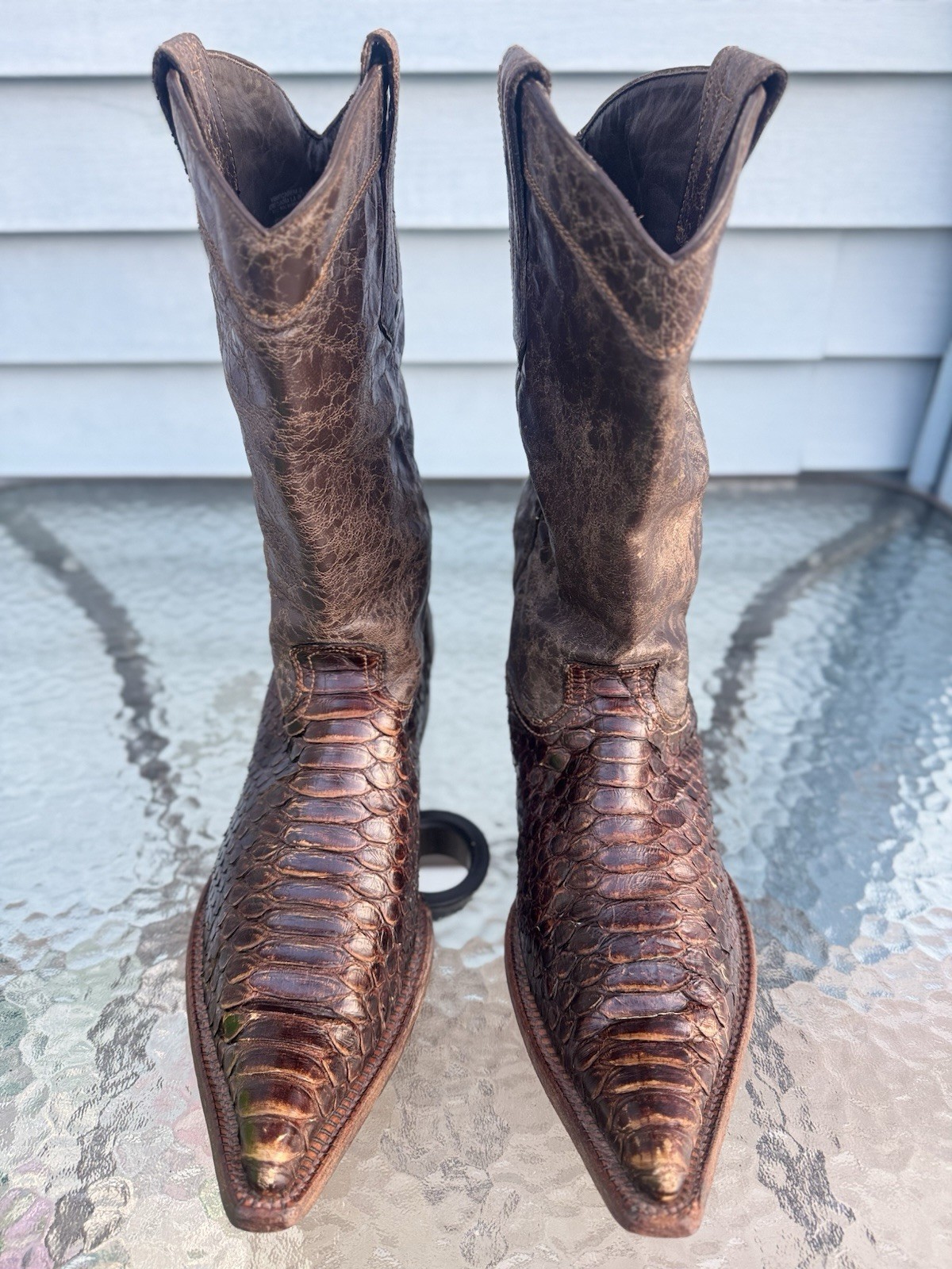 CUADRA PYTHON Brown Snakeskin Leather Western Cow… - image 10