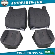 Front Bottom &Lean Back Cloth Seat Cover Gray For 2003 2004 2005 Chevy Silverado
