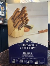 Chicago Cutlery C01034 Essentials 15 Piece Fixed Blade Knife Full Tang Block Set