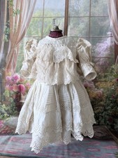 Romantic old dress for Twin gold antique doll Antique Doll