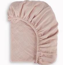 Organic Cotton Muslin Mini Crib Sheet, GOTS Certified Fitted Mini Crib Mattre...