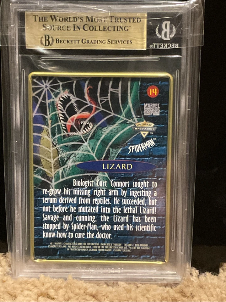 1996 Metallic Impressions Spider-Man #14 Lizard BGS 9.5 GEM MINT - Image 2 of 2