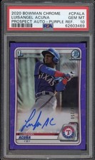 PSA 10 Luisangel Acuna 2020 Bowman Chrome 1st Auto RC Purple Refractor /250