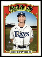Brent Honeywell Jr. RC 2021 Topps Heritage #523 Tampa Bay Rays 30086 Baseball