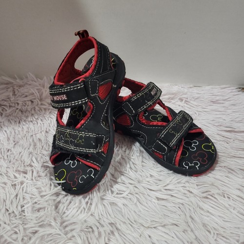 Disney Mickey Mouse Black/Red Sandals Toddler Boy Size 8
