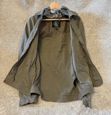 Volcom Jacket Men Medium Green Hooded Zip Cot...