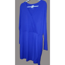 Nine West Long Sleeve Ribbed Dress with Faux Wrap Design Size 2XL