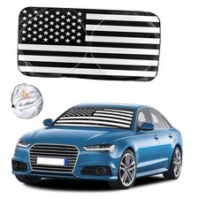 Car Windshield Sun Shade  Foldable Front Windshield Shade with Medium Black