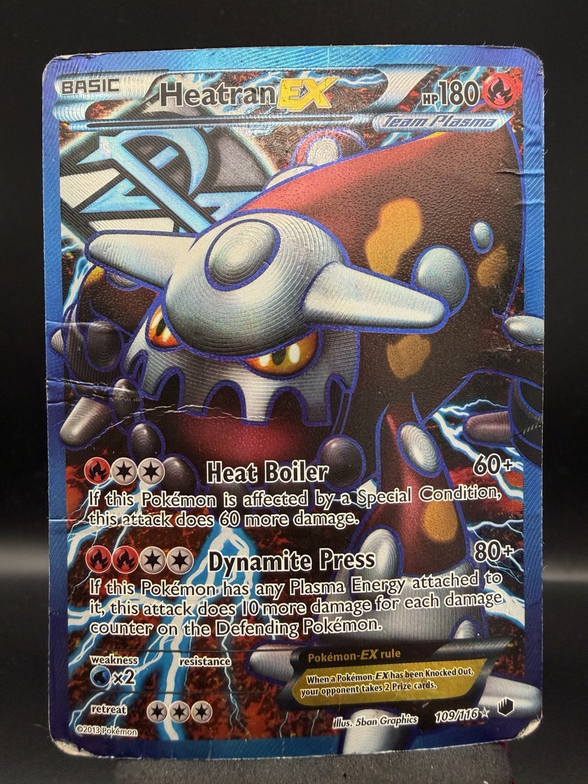Heatran Ex 109/116 Full Art Plasma Rare Holo-Pokemon TCG: B &W Plasma Freeze DMG