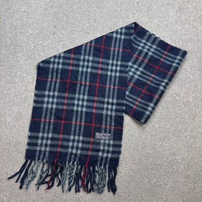 Burberry London Scarf 56x11 Inches Blue Made England Nova Check