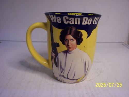 Star Wars Princess Leia "We Can Do It!" Yellow & Blue Coffee Mug 16 oz. - Picture 3 of 6