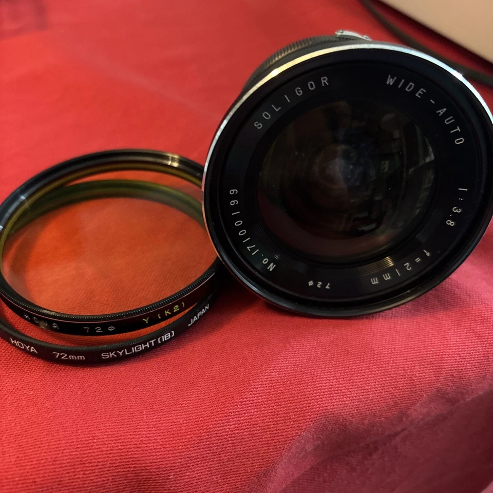 W/A Soligor F21mm 1:3.8 aperture No 17100199 UV And Y(K2) Filter Plus Case - Image 4 of 4