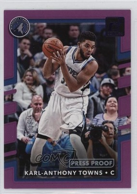 2017-18 Panini Donruss Press Proof Purple 13/199 Karl-Anthony Towns #89 0h6r
