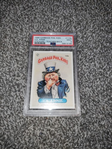 1986 Garbage Pail Kids Stickers #110b U.S. Arnie Stickers Teacher Back PSA 9 - Picture 1 of 2