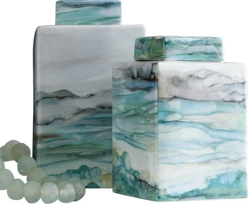 Eclectic Amal Gamation Multi-Color Porcelain Container - Picture 7 of 9