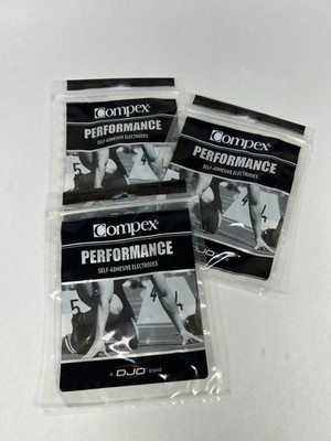 (3 X 2-Pack) Compex Dual Snap Electrodes Black 2''x4'' Performance EXPIRED 07/2018
