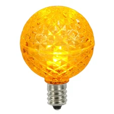 25 LED G40 Yellow Faceted Replacement Christmas Light Bulbs