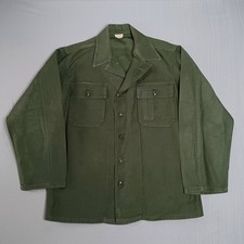 Vintage USMC P58 Type 1 Utility Shirt Mens Medium Green OG-107 Cotton Sateen