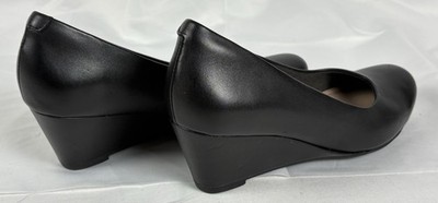 Clarks Collection Flores Tulip BLACK LEATHER Cuir NOIR SIZE 6.5