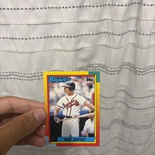 1990 Topps Traded #48T Dave Justice Rookie Atlanta Braves MLB Baseball Card. rookie card picture