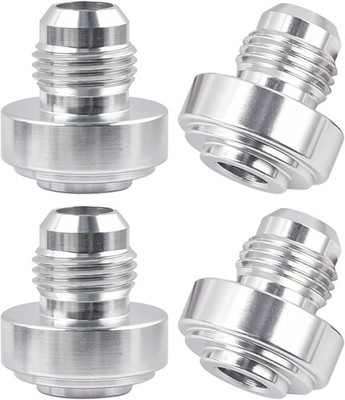 Oil Tank Connector AN6 Male Weld on Bung Fitting 4pcs Silver Fuel System