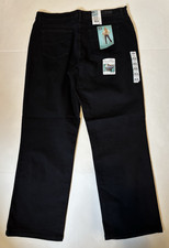 WOMEN SIZE 16 SHORT LEE STRETCH RELAXED FIT STRAIGHT LEG JEANS BLACK