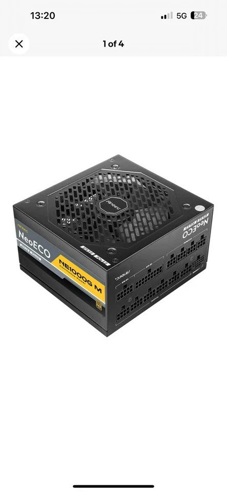 Antec NE1000G M Power Supply PCIe 5.0 Ready Fully Modular, 80+ Gold, Single Rail - Image 3 of 4