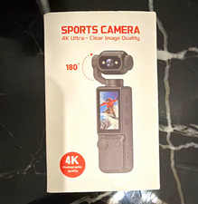 4K Action Sports Camera 180  Rotating Lens 1.9in IPS Night Vision USB White
