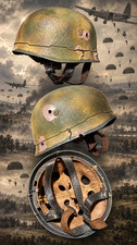 Stahlhelm m38 Fallschirmj&auml;ger Battle damage Blickfang