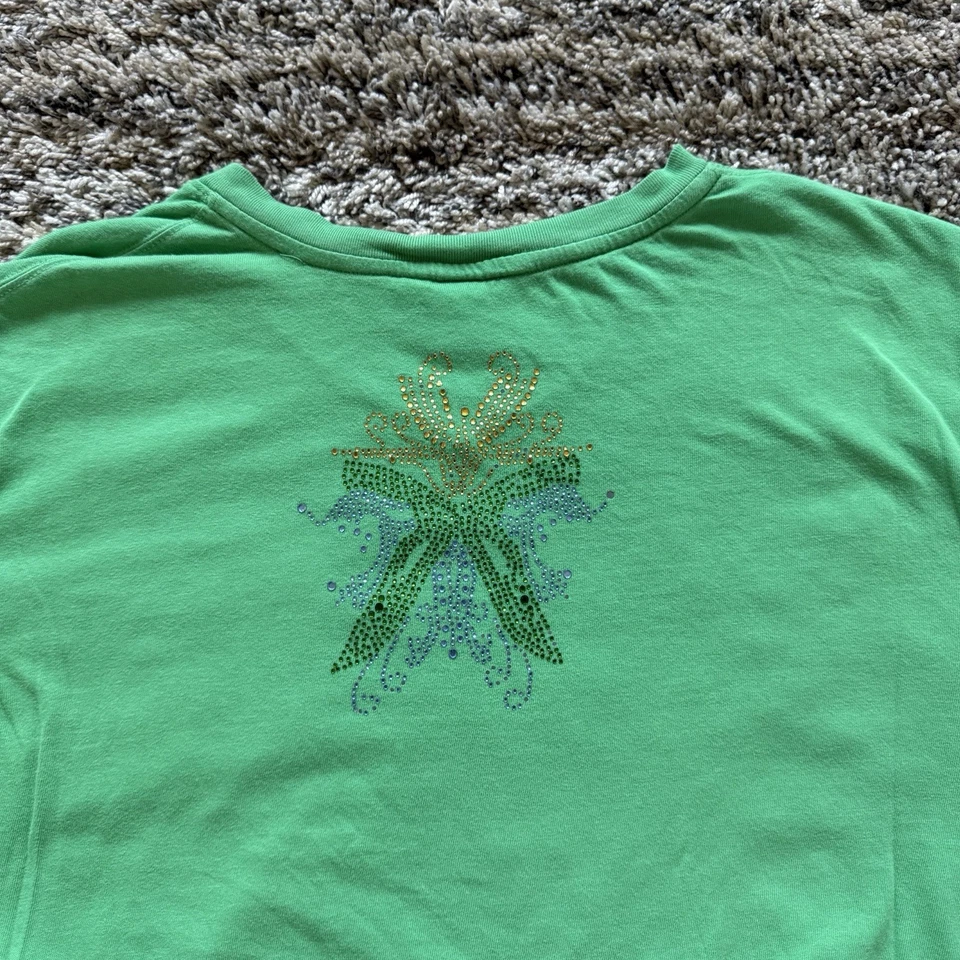 Camiseta Artful Dodger estrás XXL verde gráfico atraco del siglo Y2K Foto 4 de 4