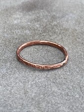 Copper Ring Stackable Hammered Rings band Size 8 Wedding Ring Unisex thin 2mm