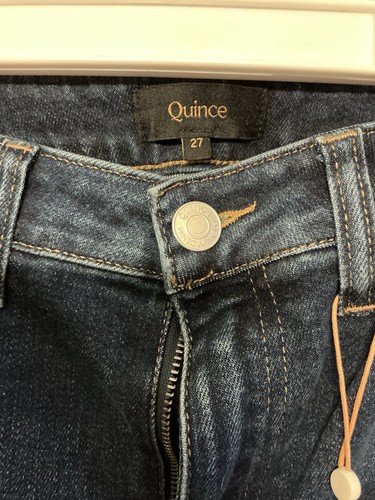 Quince Stretch High Rise Cropped Straight Jeans, Size 27/28 - Picture 3 of 7