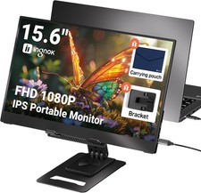 Portable Monitor, Ultra Slim 15.6 Inch FHD IPS Laptop Screen Extender with...
