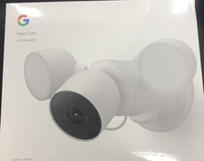 Google Nest Cam Outdoor Surveillance Camera - Snow, Pack of 1 with Floodlight 